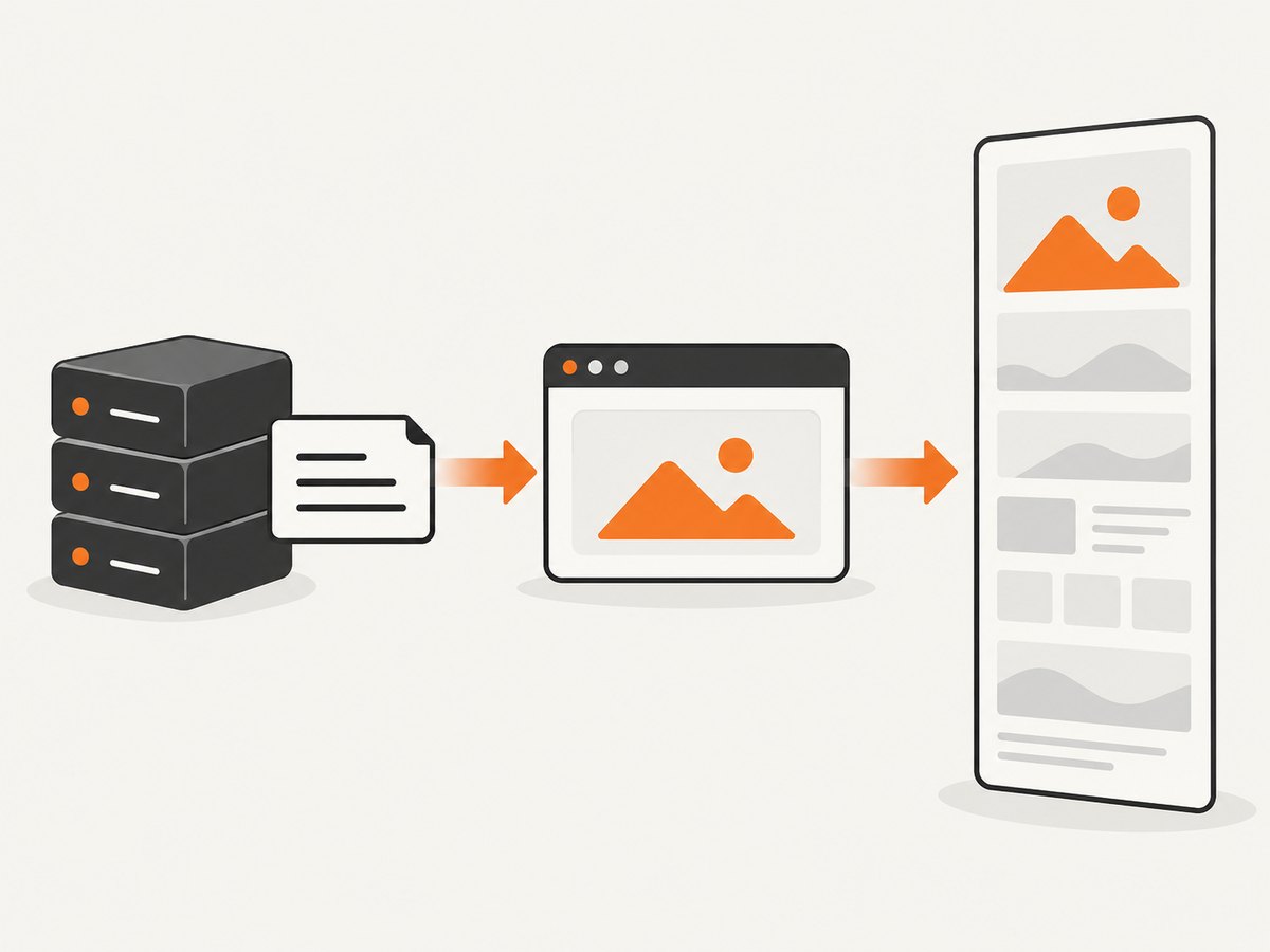 A full-page capture combines viewport settings, page readiness, scrolling, and image output.