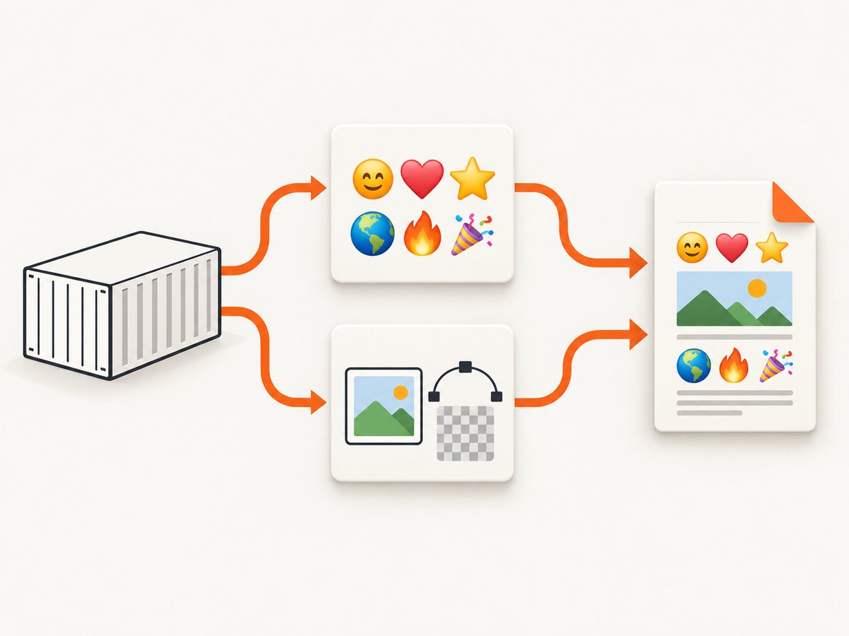 A controlled color font is flexible; SVG or PNG assets provide a deterministic fallback for critical glyphs.