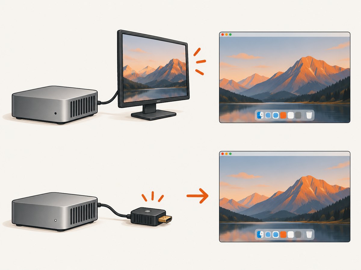 A physical or emulated display can resolve blank headless VNC captures.