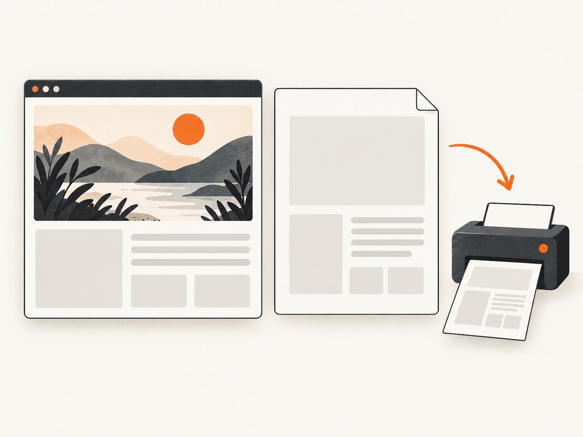 When artwork appears in the screenshot but not the PDF, inspect print media rules and background printing.