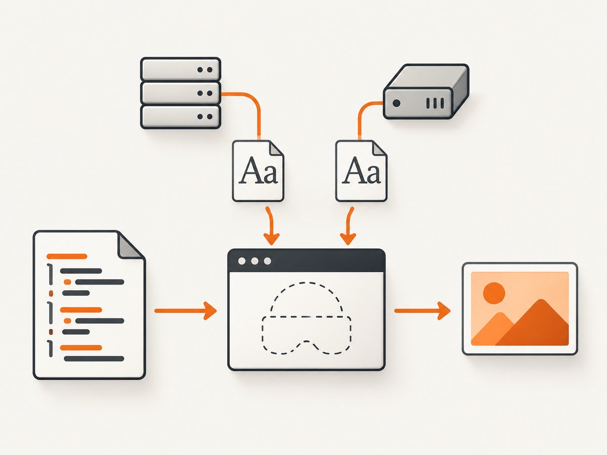 A correct screenshot depends on both available font files and page readiness before capture.