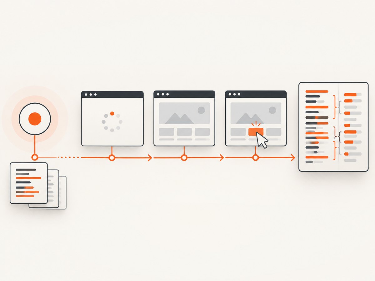 Coverage is meaningful only when recording begins before the navigation and target interactions.