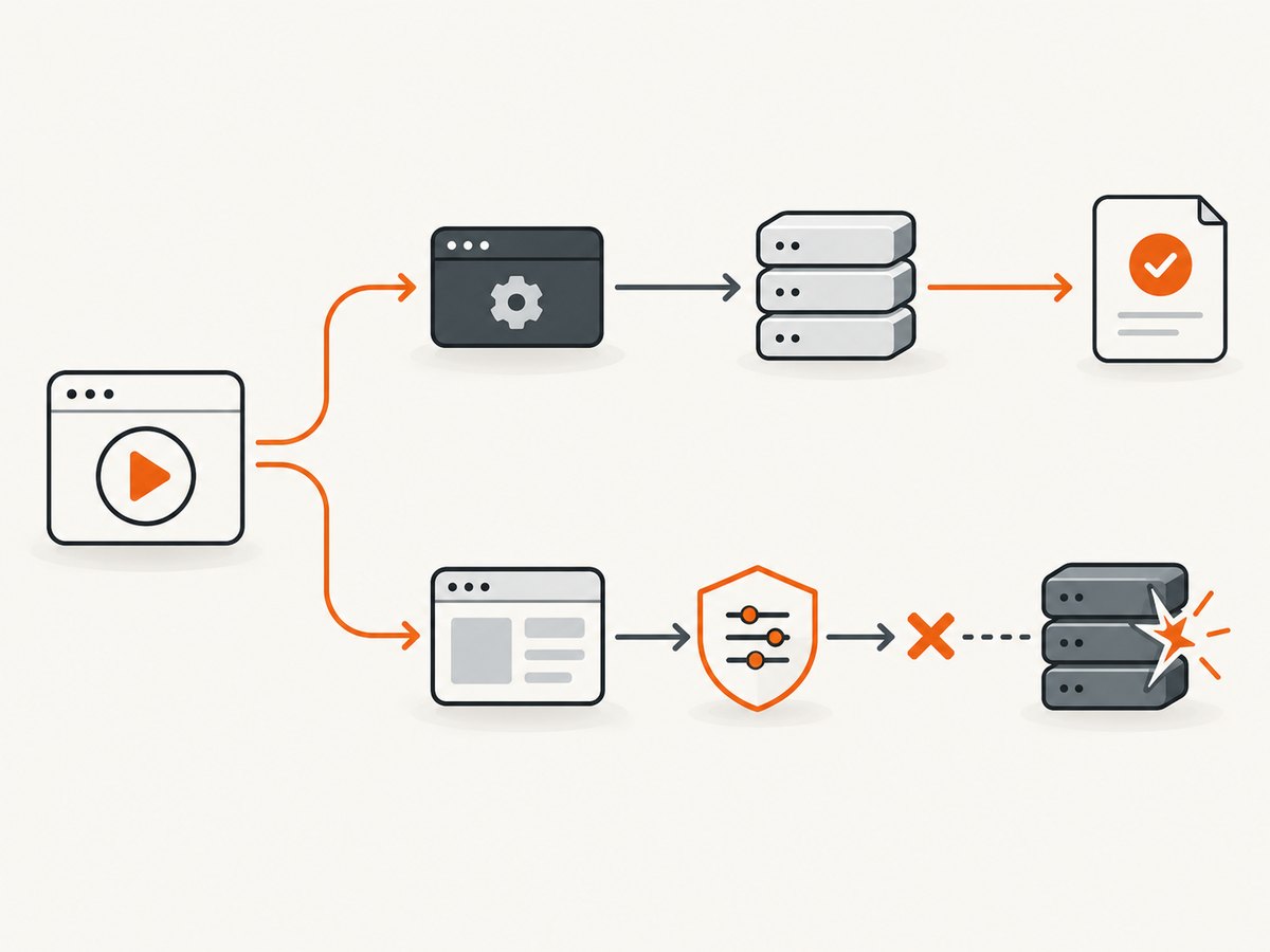 Identify whether the failure came from a direct cy.request() call or browser traffic before changing retries.