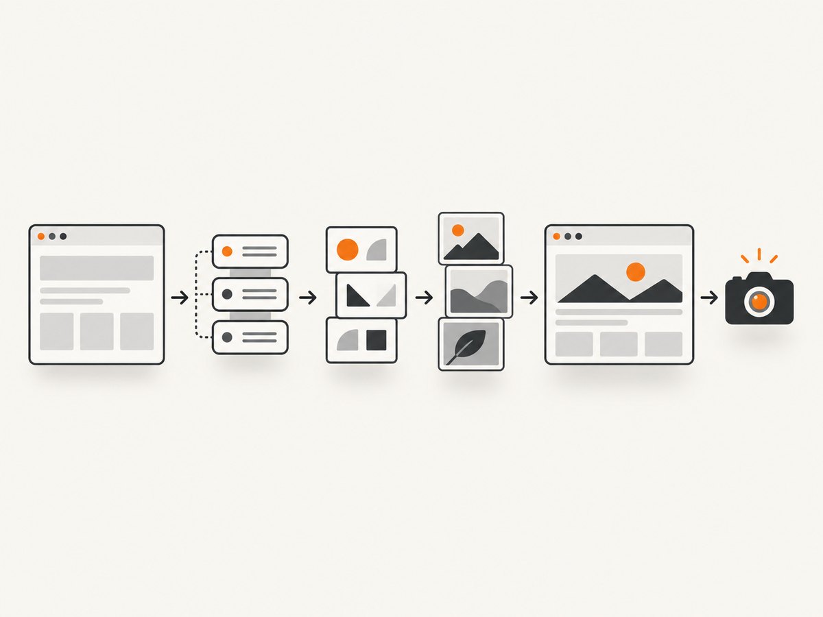 A reliable capture waits for network, fonts, images, and application state before sampling pixels.