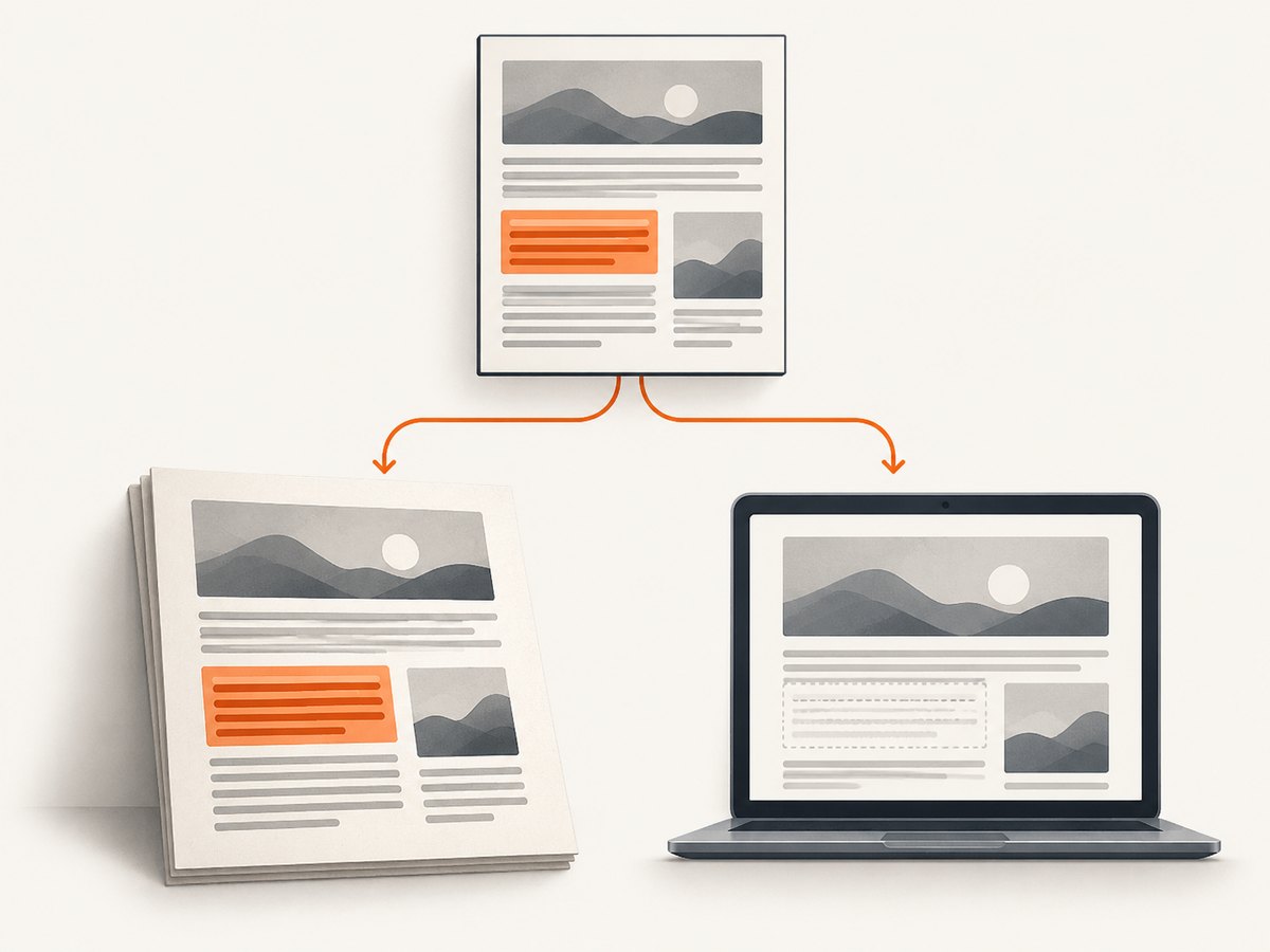 Compare print and screen media to see whether print-specific styles are involved.