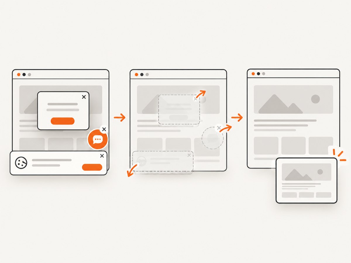 A clean capture removes common consent and overlay elements before the image is produced.