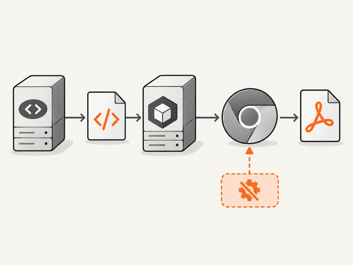 Browsershot PDF generation depends on the runtime finding its browser tooling and writing the resulting file.