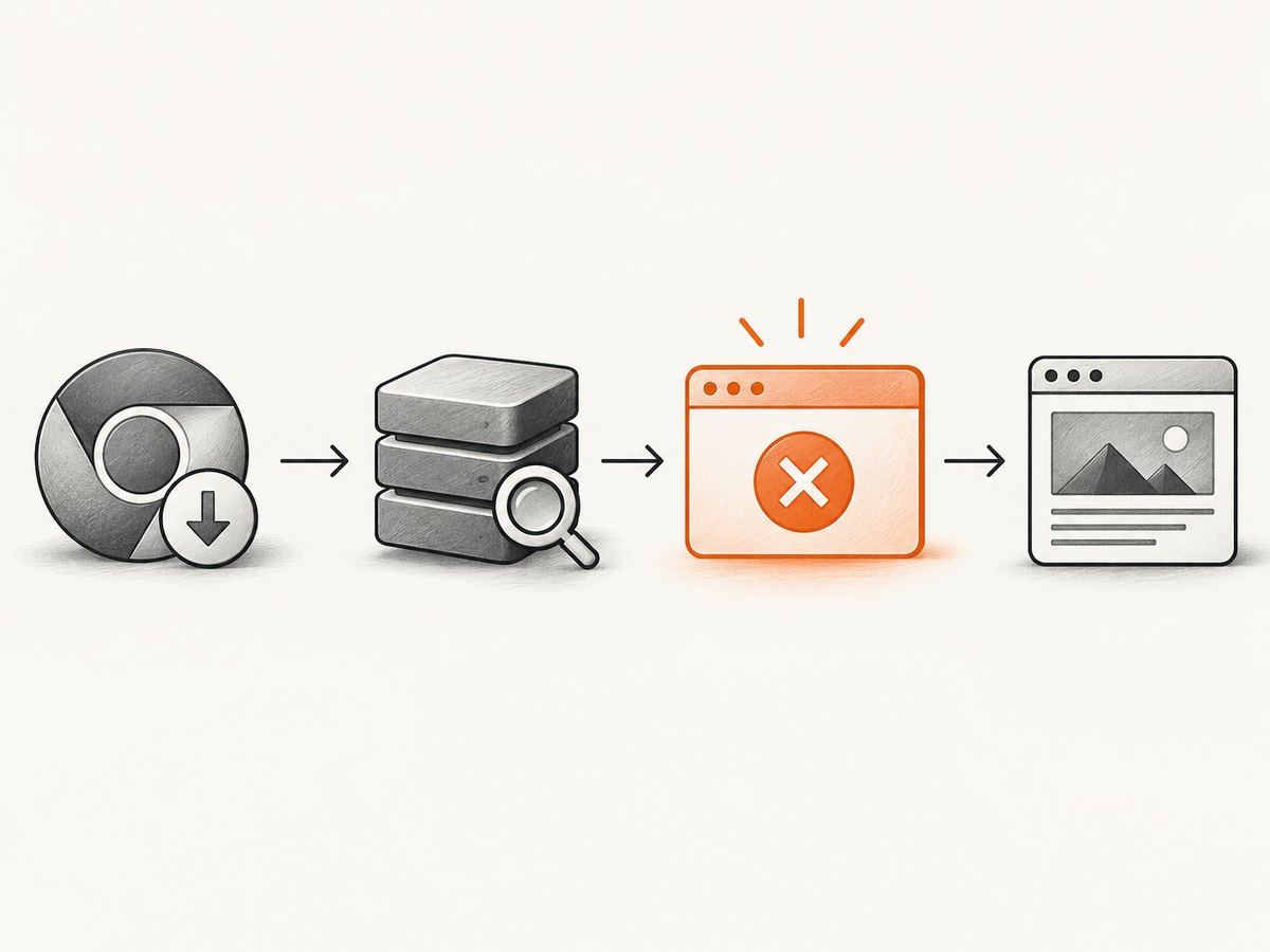 Treat download, cache lookup, and browser launch as separate failure stages.