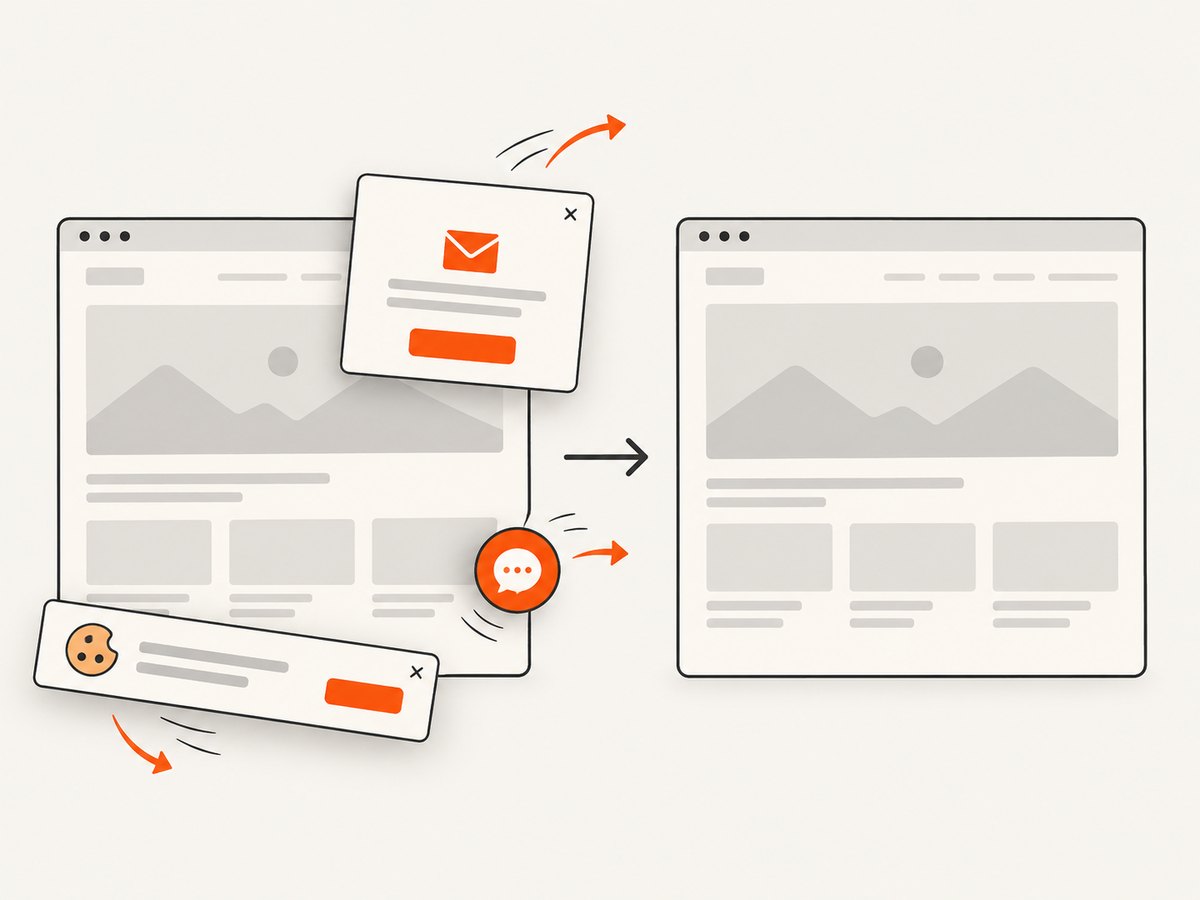 Content can disappear because the page is still presenting overlays or has not reached its ready state.