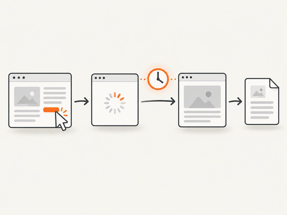 Start the navigation wait before clicking so HTML extraction runs on the new document.