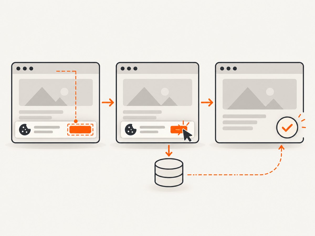Verify the banner’s resulting state, then persist consent only for tests that should represent a returning visitor.