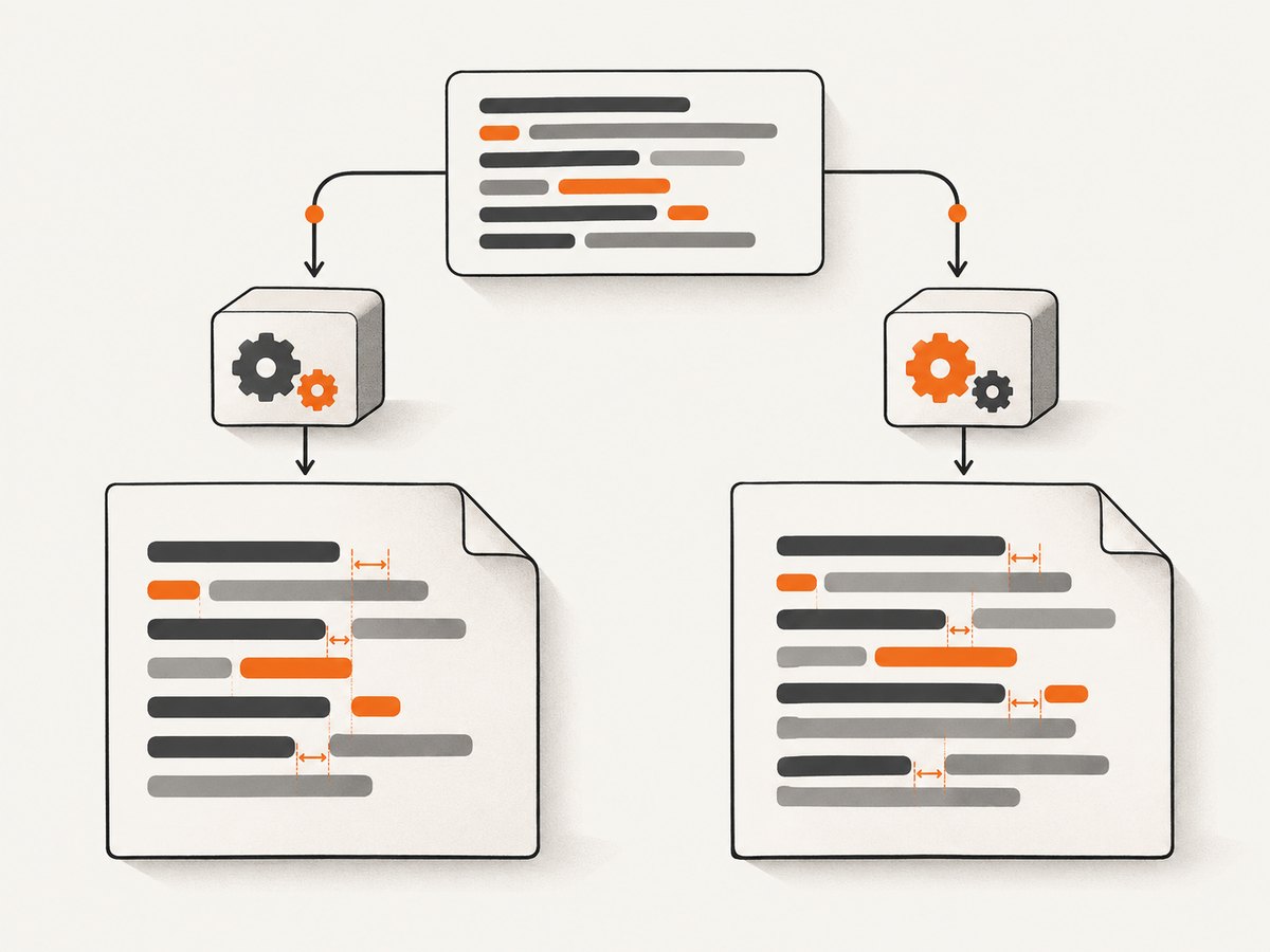 Rendering engines can produce different whitespace and font results from identical HTML.