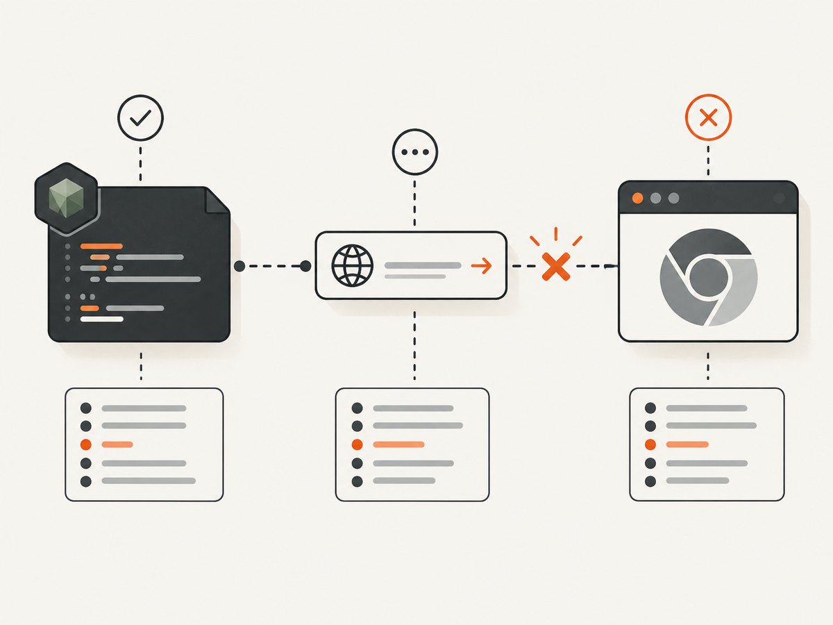 Trace the browser lifecycle and navigation separately to find where the connection ends.