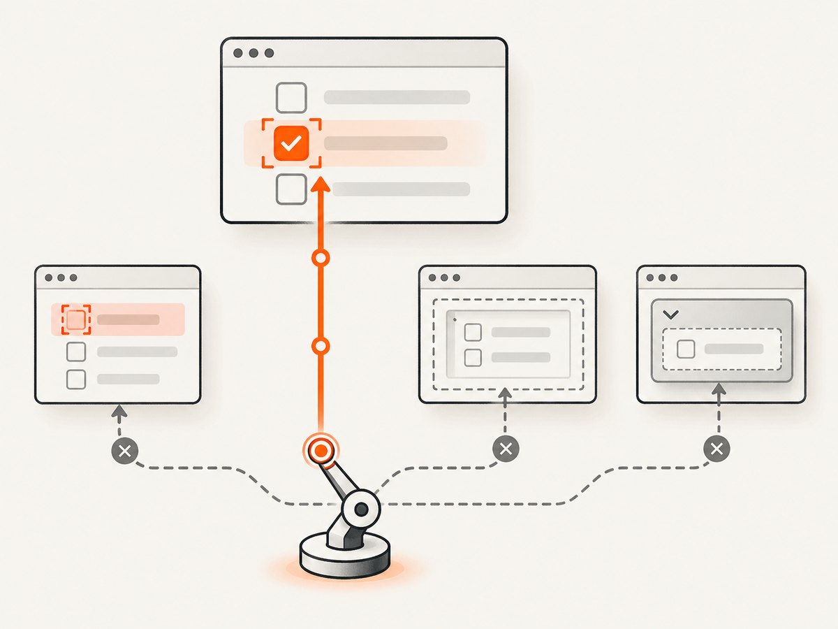 A reliable checkbox interaction starts with the right target and the right document context.