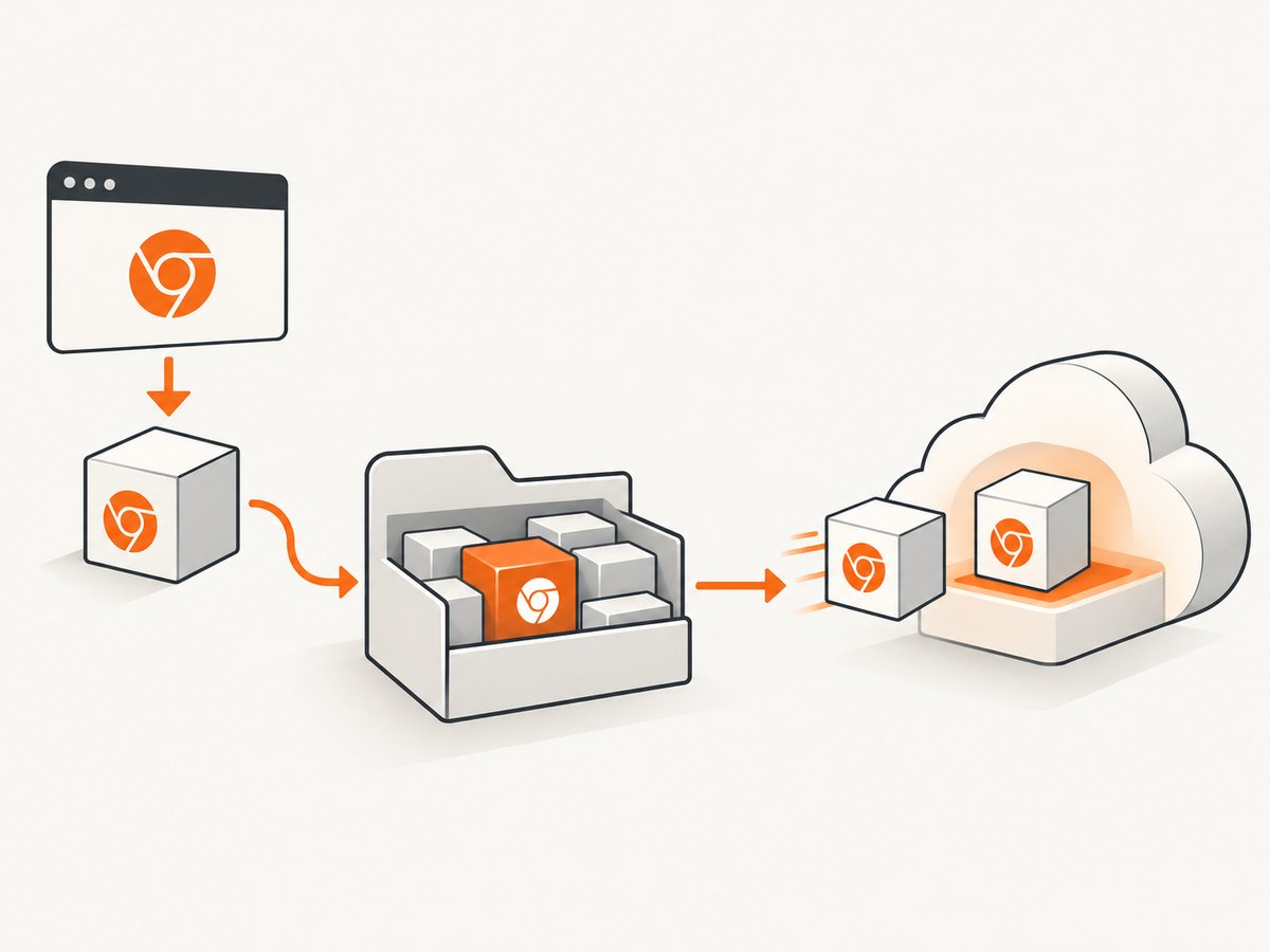 The browser must be downloaded during the build and included in the deployed functions package.