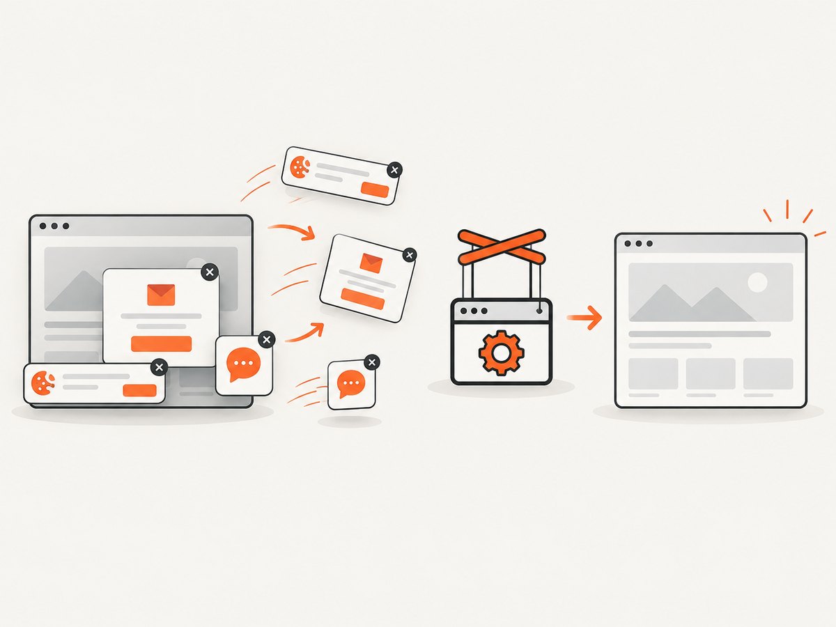 A managed screenshot API can remove common overlays before returning the image.