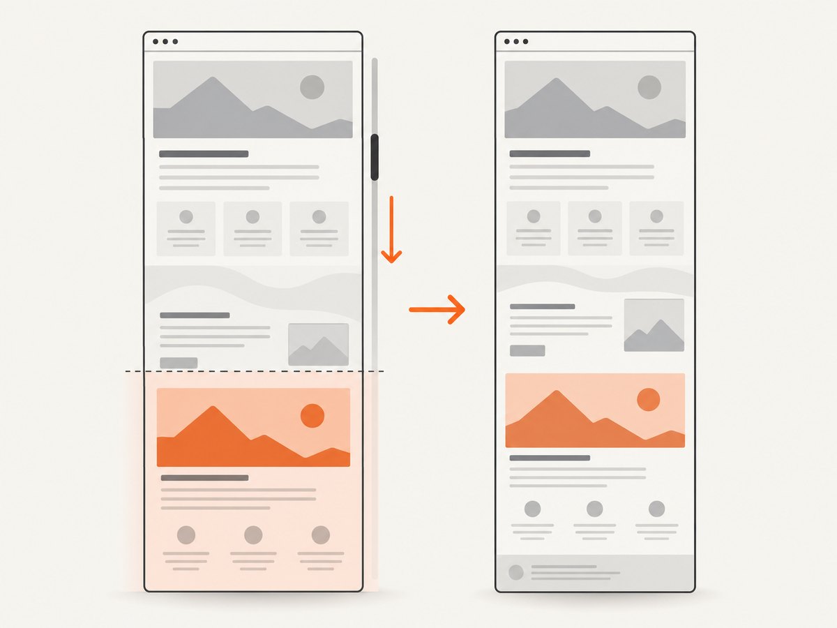 Full-page capture records the current document height; scrolling may be needed to load lazy content first.