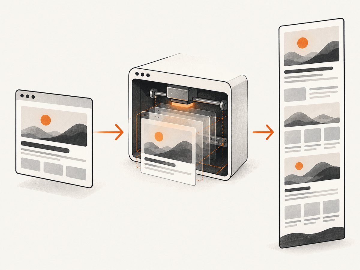 A full-page request passes through navigation, layout stabilization, and image encoding.