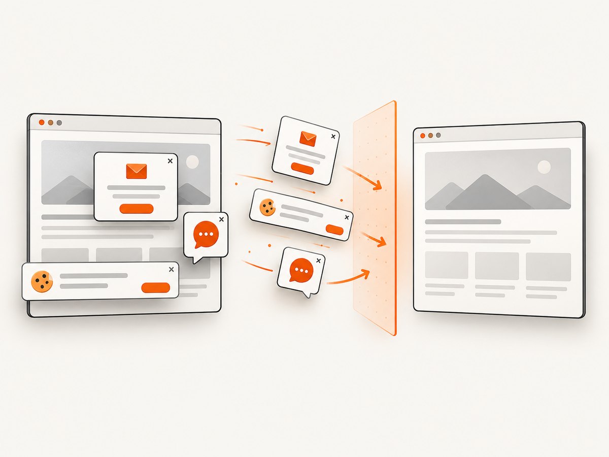 A hosted screenshot service can remove common overlays before returning the image.
