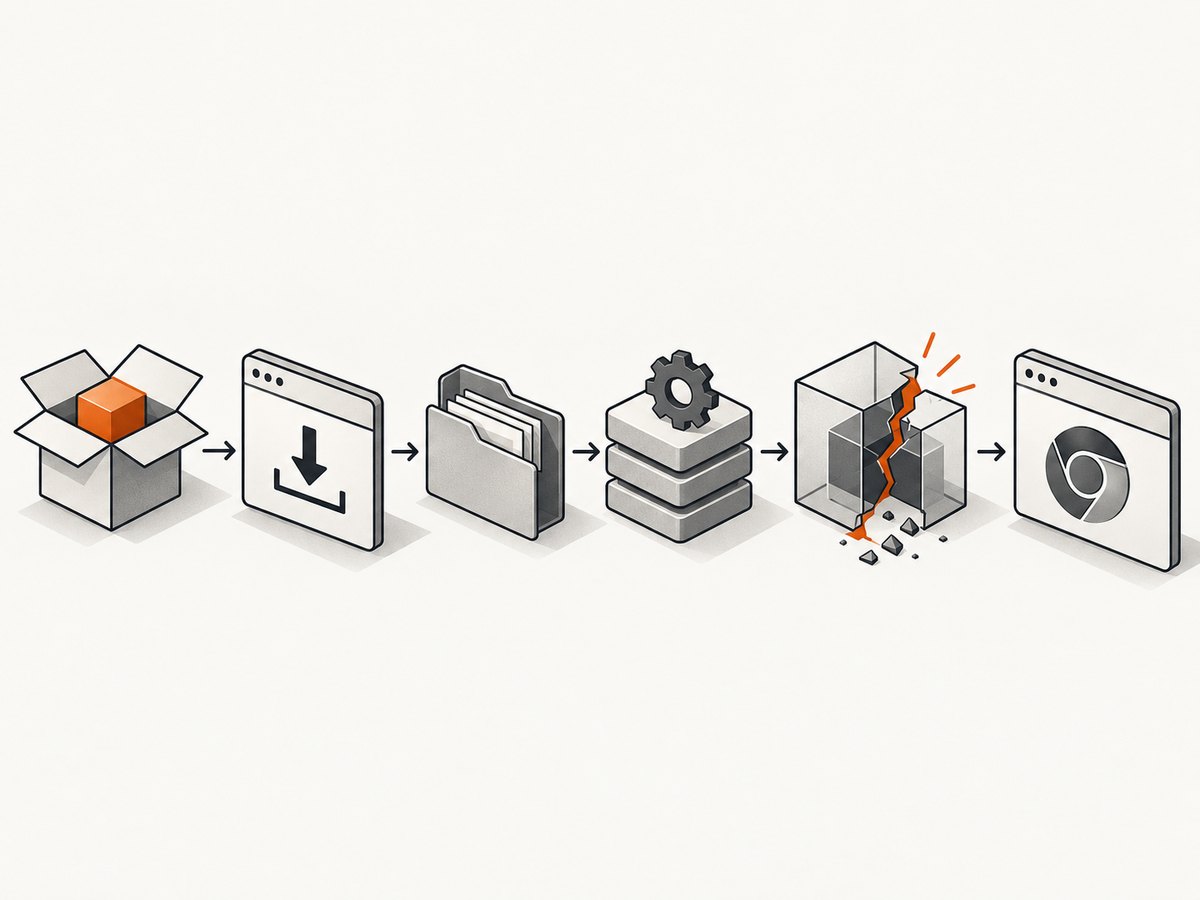 Trace the failure from package installation to browser launch one layer at a time.