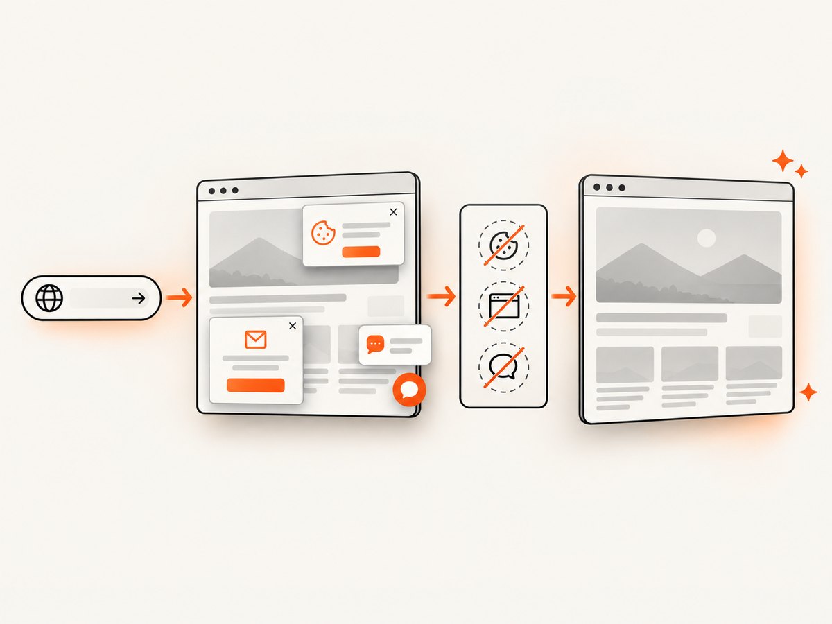 A screenshot request passes through browser rendering and cleanup before the final image is returned.