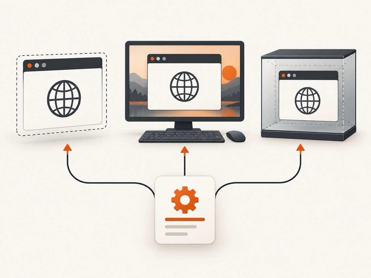 Puppeteer can render without a display, through a real X session, or inside a virtual Xvfb display.