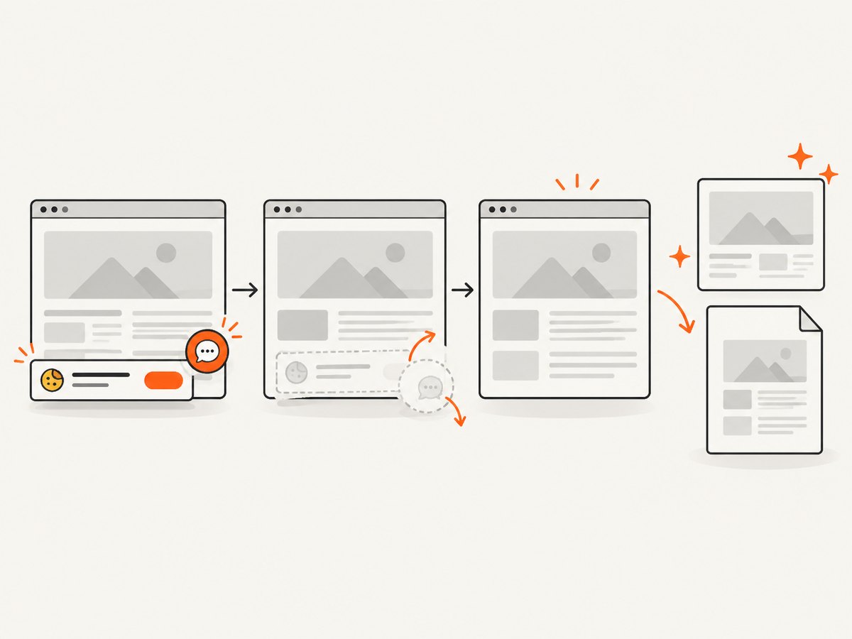 A capture service can clean page overlays before generating the asset.