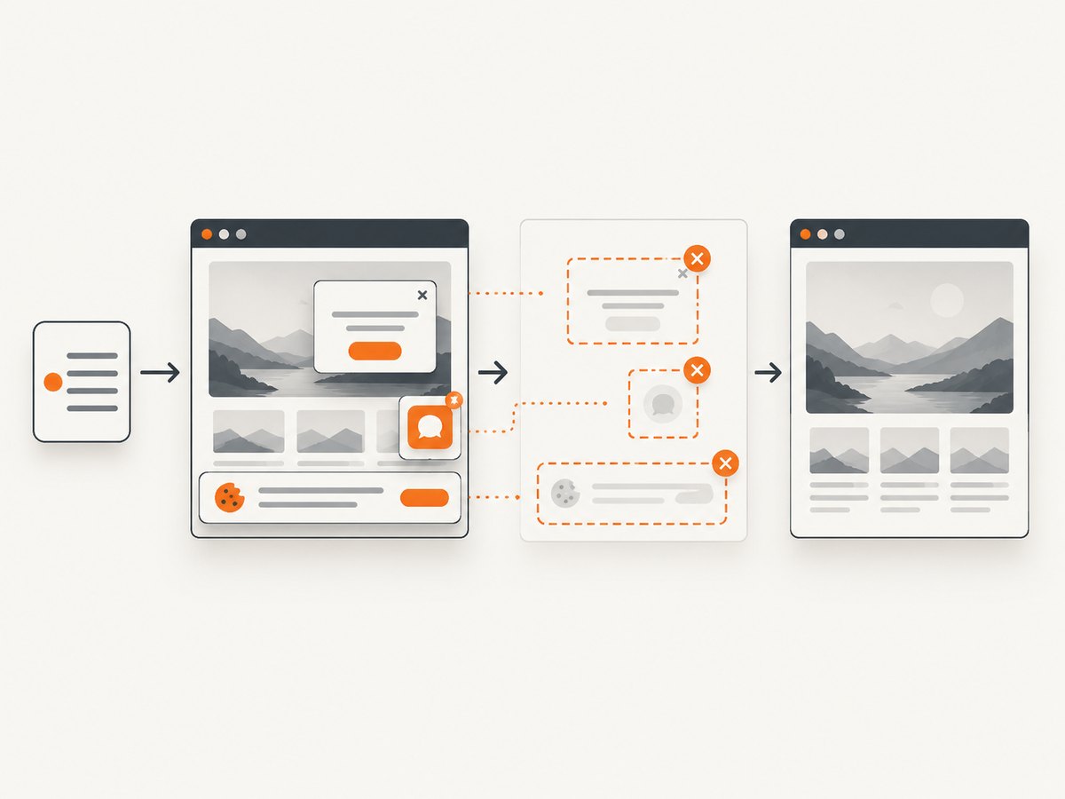 Consent overlays and widgets can be removed before an API capture.