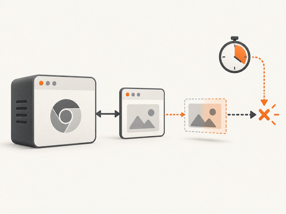 A screenshot request fails when cleanup closes the page or browser before the CDP response returns.