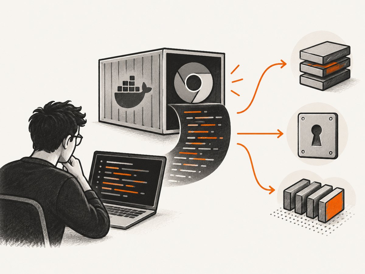 Container diagnosis depends on Chromium stderr and runtime checks rather than a universal launch flag.