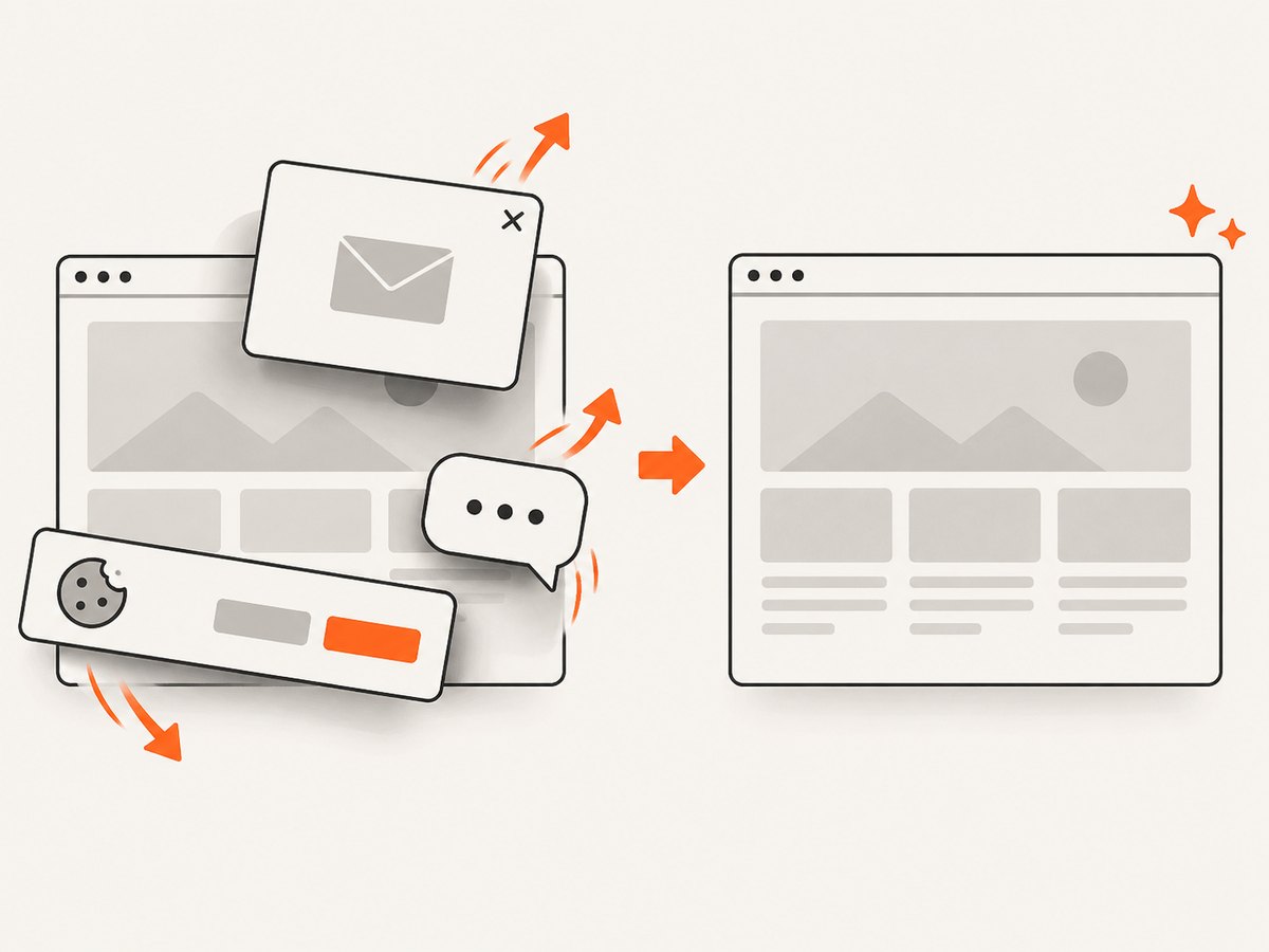 Consent banners and overlays can be removed before capture.