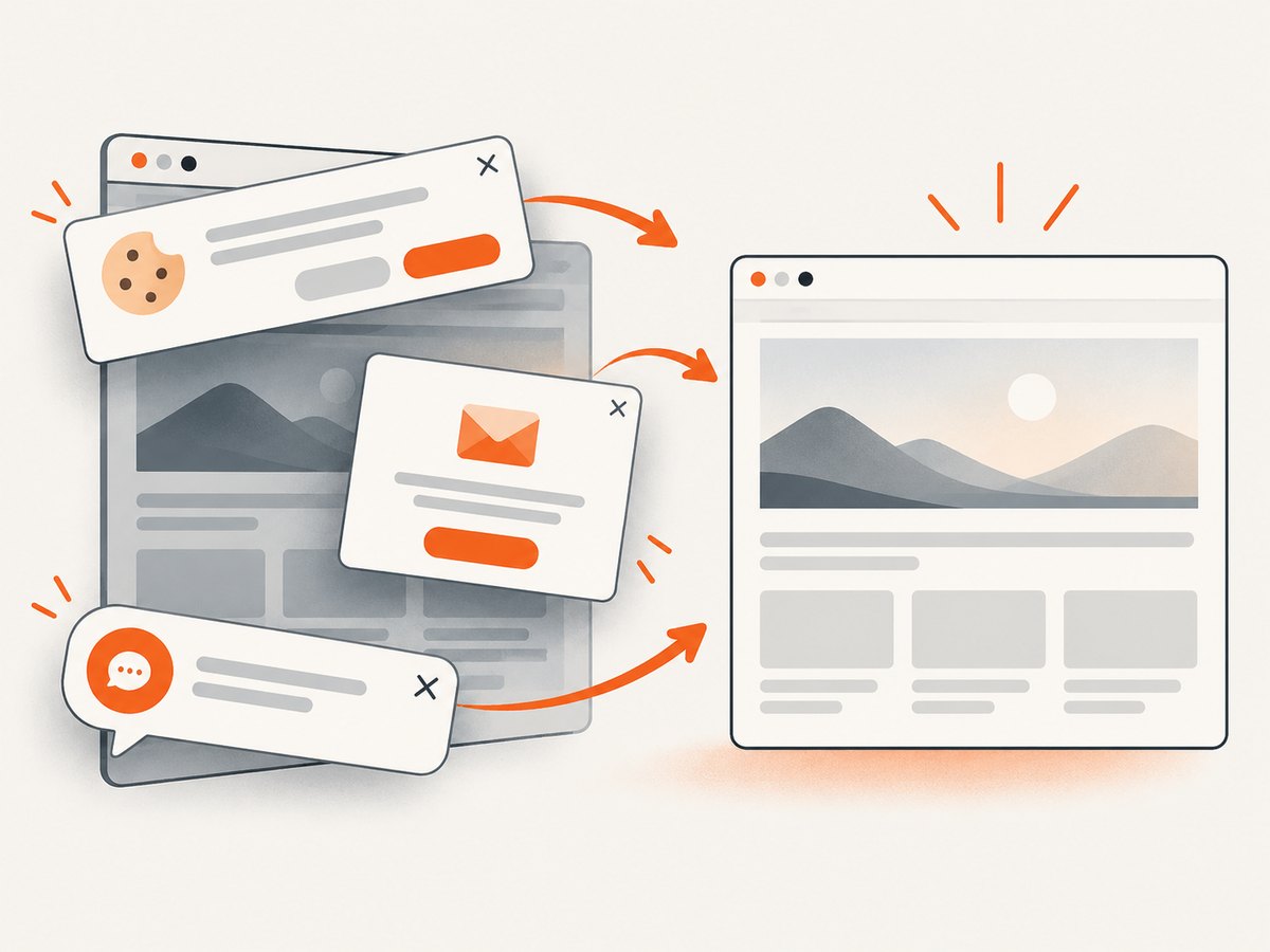 A website capture service can clear common overlays before it takes the page image.