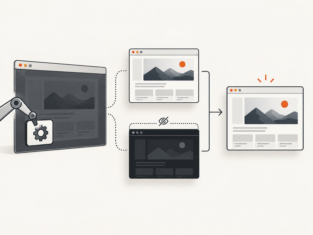 Compare headed and headless runs while keeping timing, viewport, and browser versions constant.
