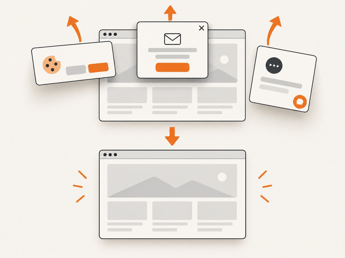 A capture pipeline can remove common consent and overlay elements before rendering the image.