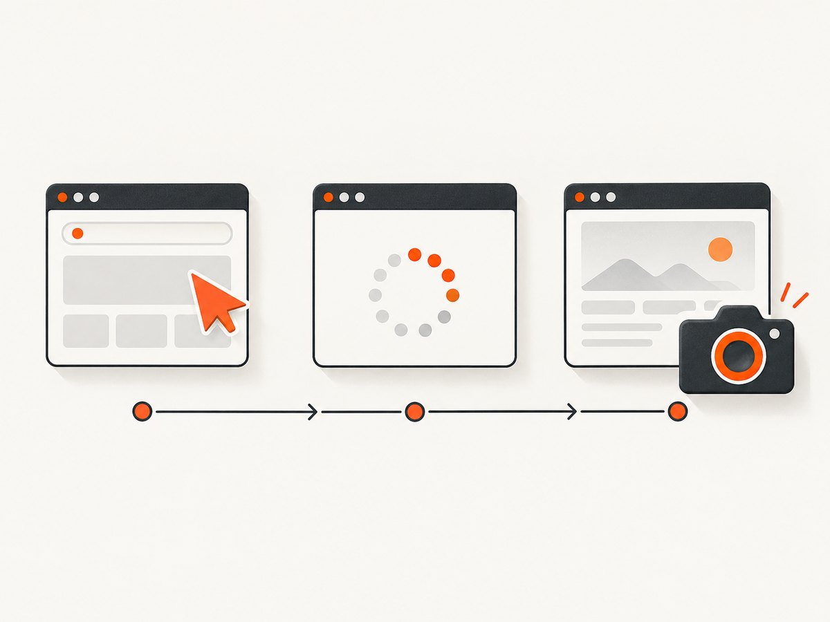 Time navigation, page readiness, and screenshot capture separately to find where the delay occurs.
