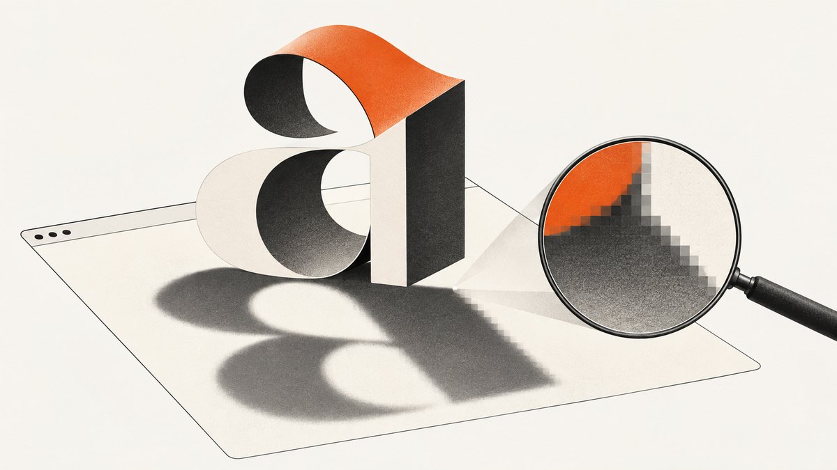 A font that is not ready can change both glyph placement and the shadow around it.