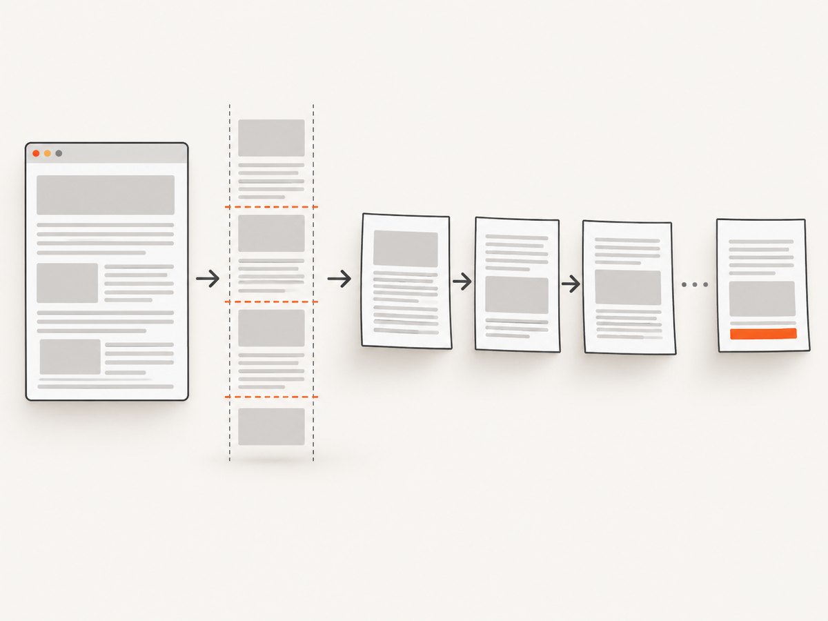 A footer placed after the printable content follows the final flow fragment.