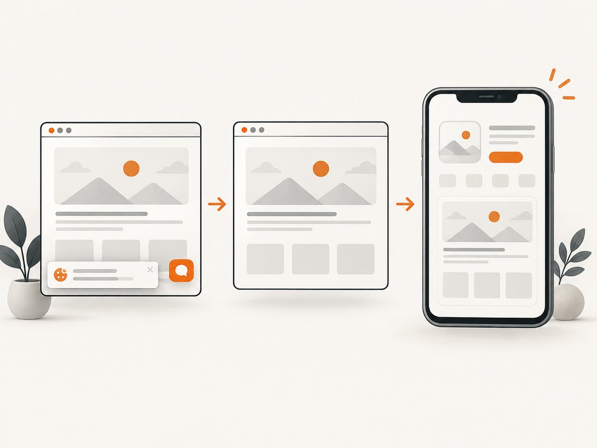 A clean capture workflow removes obstructive overlays before the screen is placed in the template.