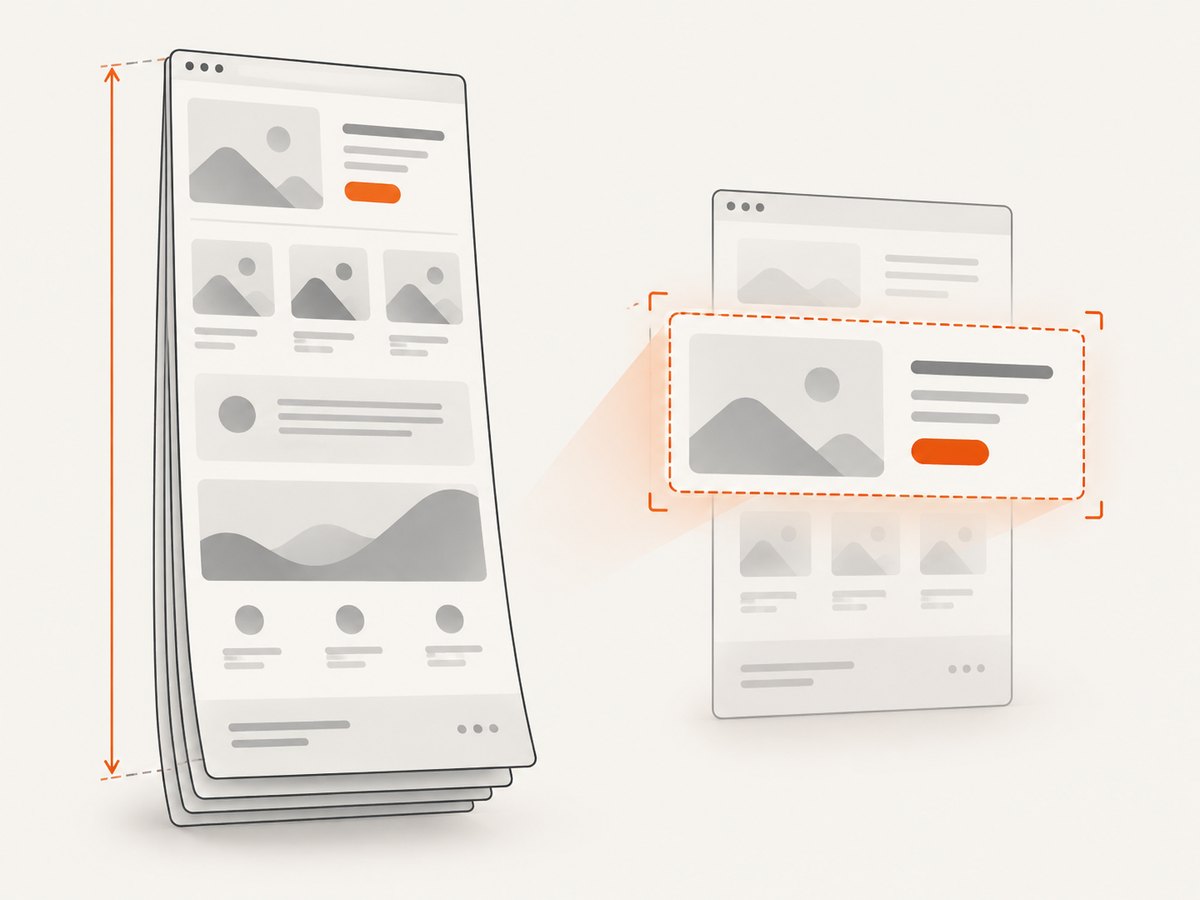 Choose a full-page capture or target one element depending on what the template needs.