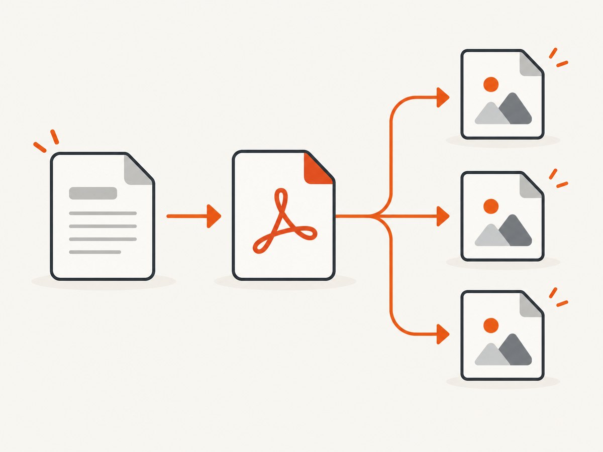 The dependable free route uses PDF as an intermediate format before rendering each page to PNG.