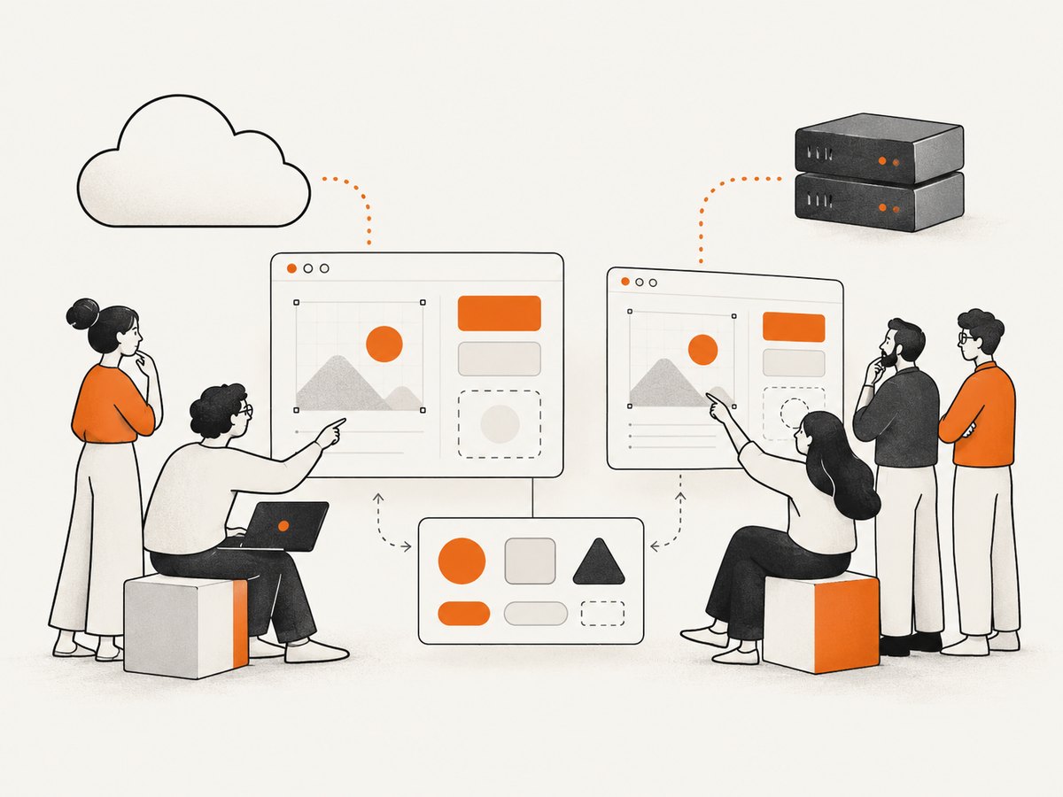 Choose based on how your team collaborates, hands off designs and wants to control hosting.