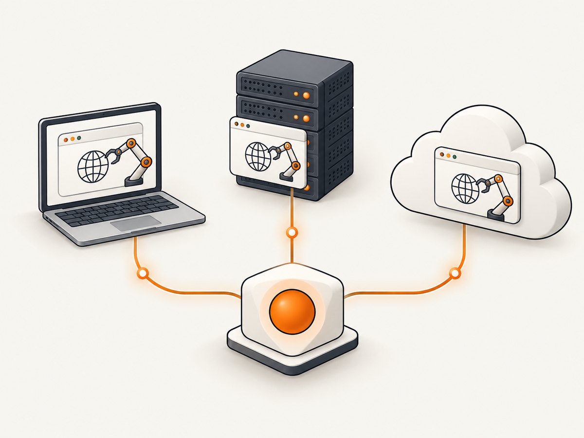 Free software, self-hosted HTTP, and provider-managed browsers are different deployment models.