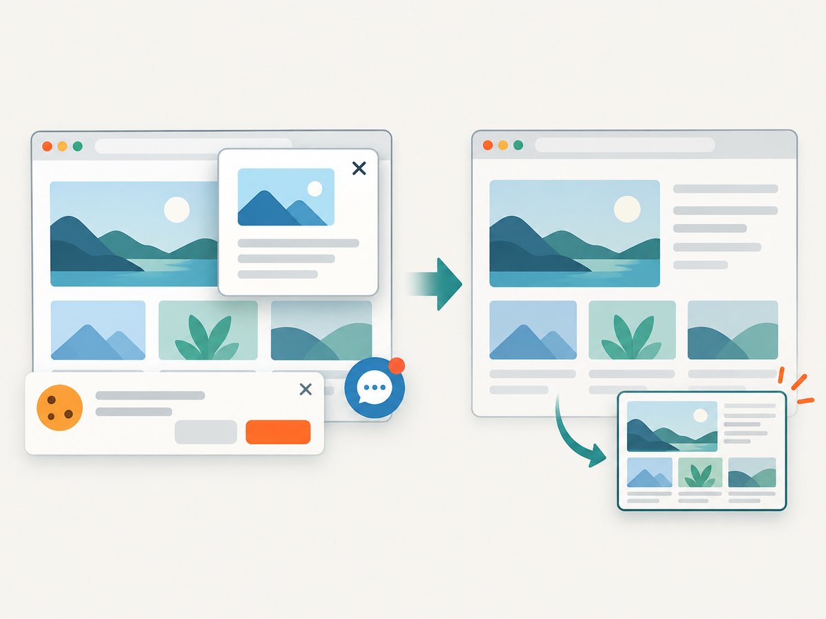 A capture workflow can clean page overlays before producing an image.