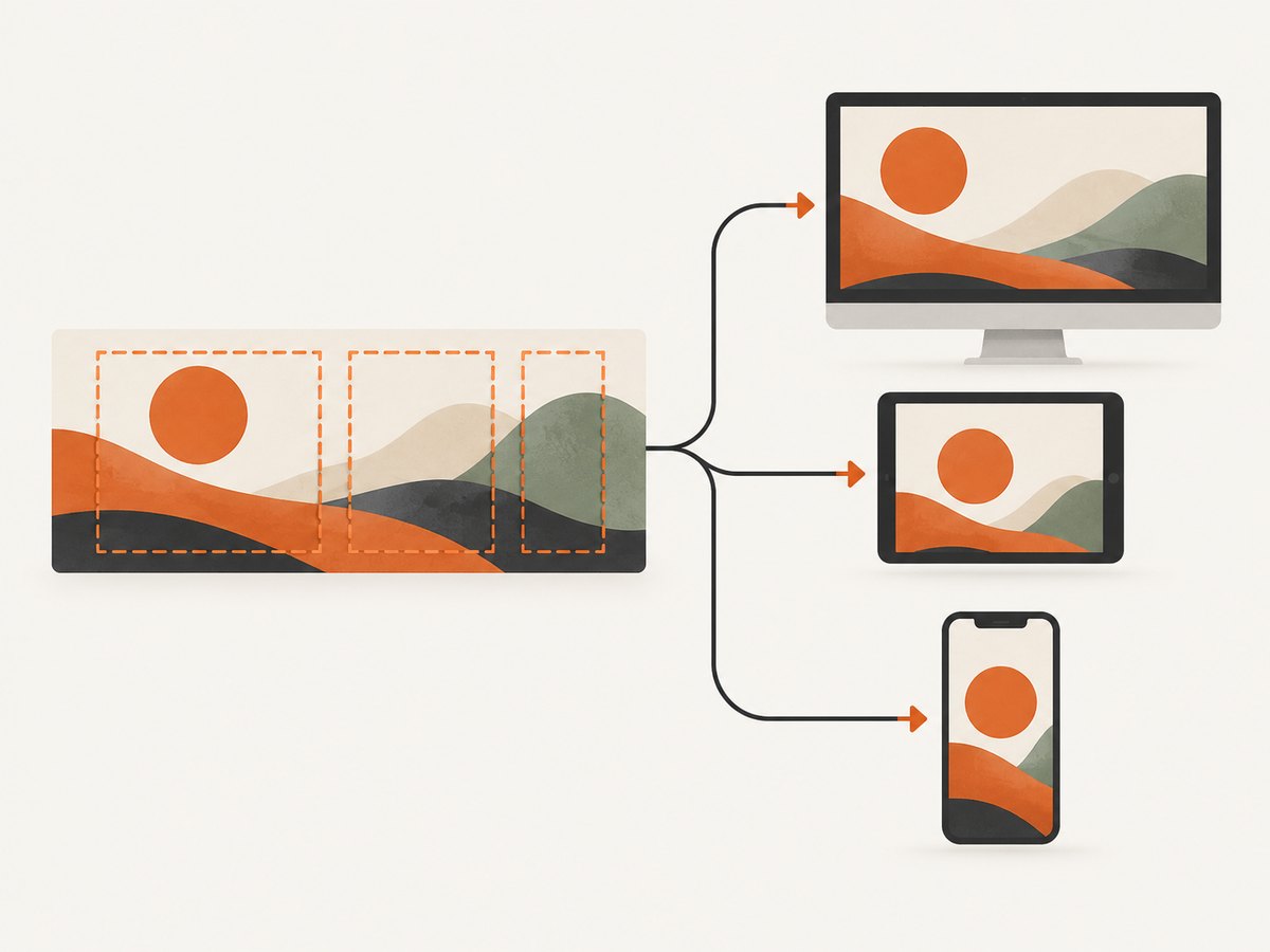 A single source may need different crops or files as the background area changes shape.