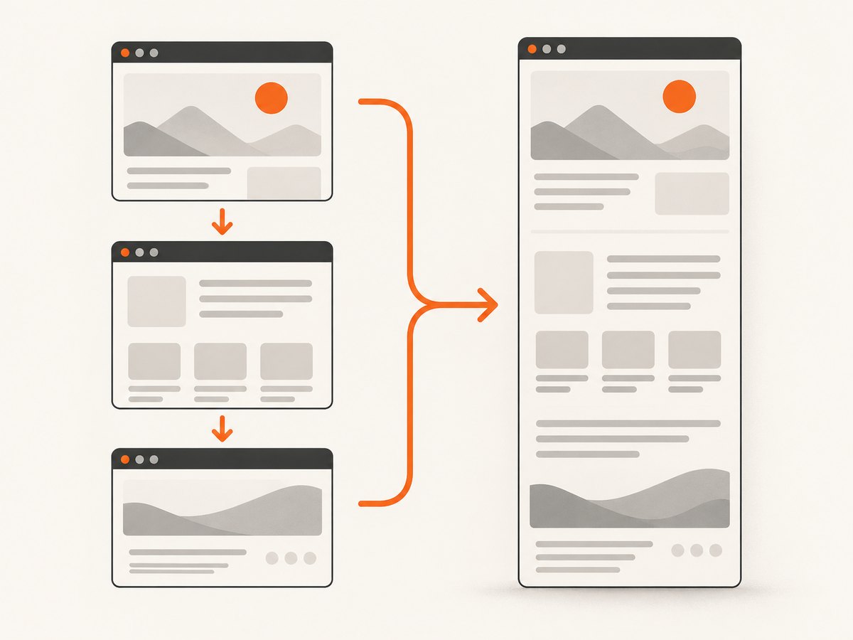 A full-page extension scrolls through a document and stitches viewport captures into one image.