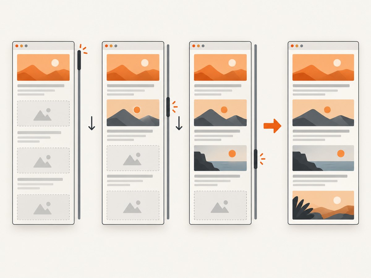 Scrolling before capture helps trigger content that loads lazily.