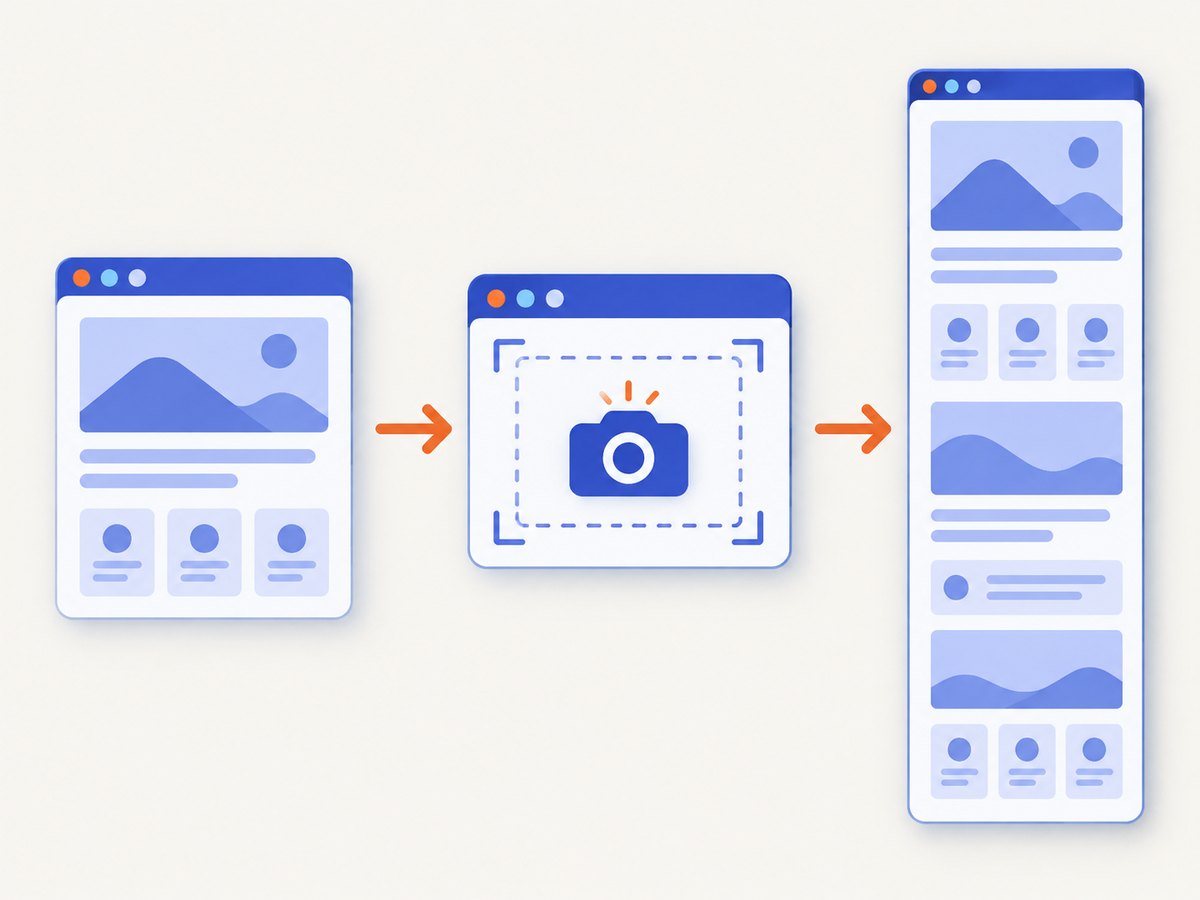 A full-page capture scrolls through the document and combines content beyond the visible viewport.