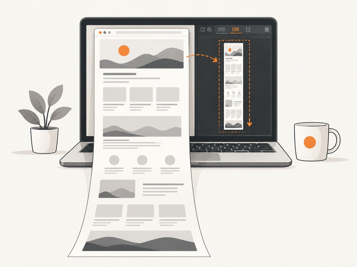 Chrome DevTools can capture content that extends below the visible viewport.