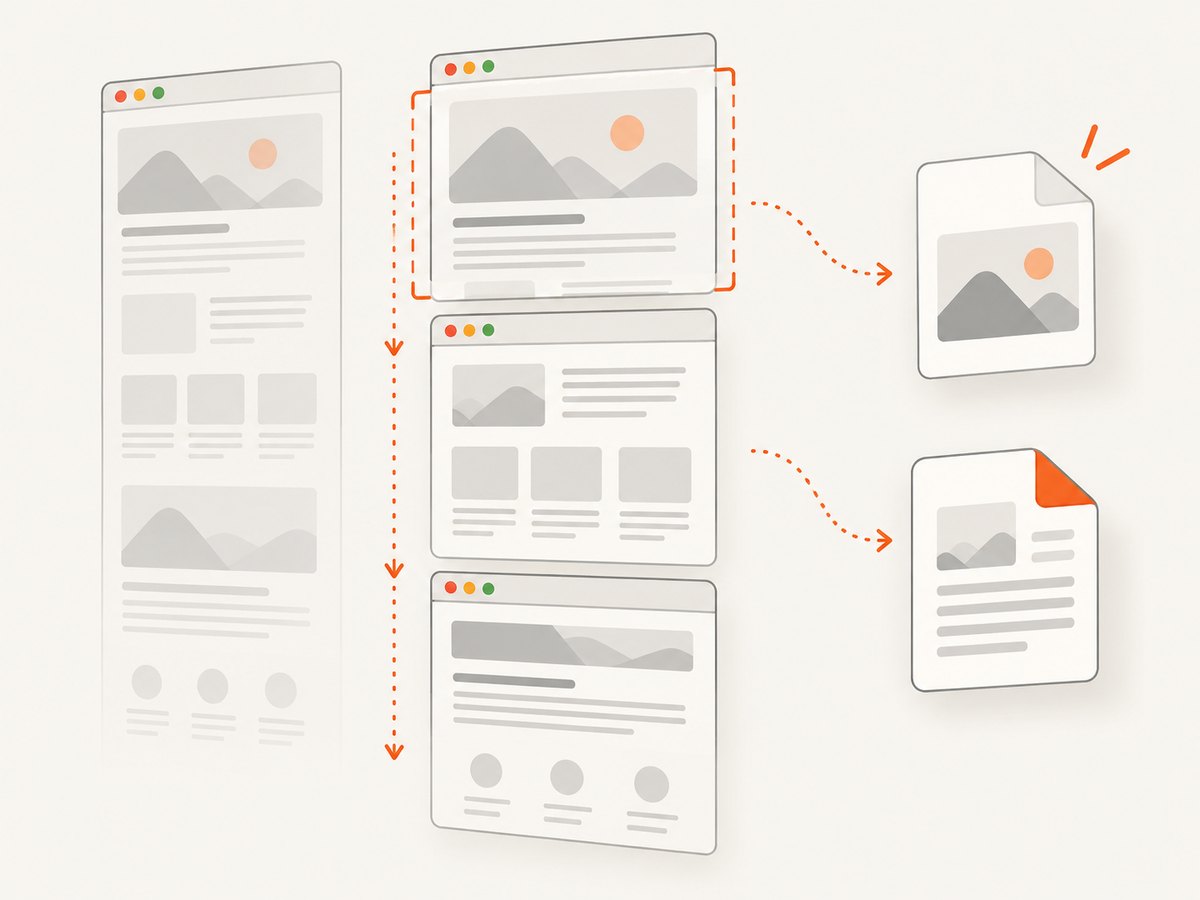 A full-page capture must render and combine content beyond the visible viewport.