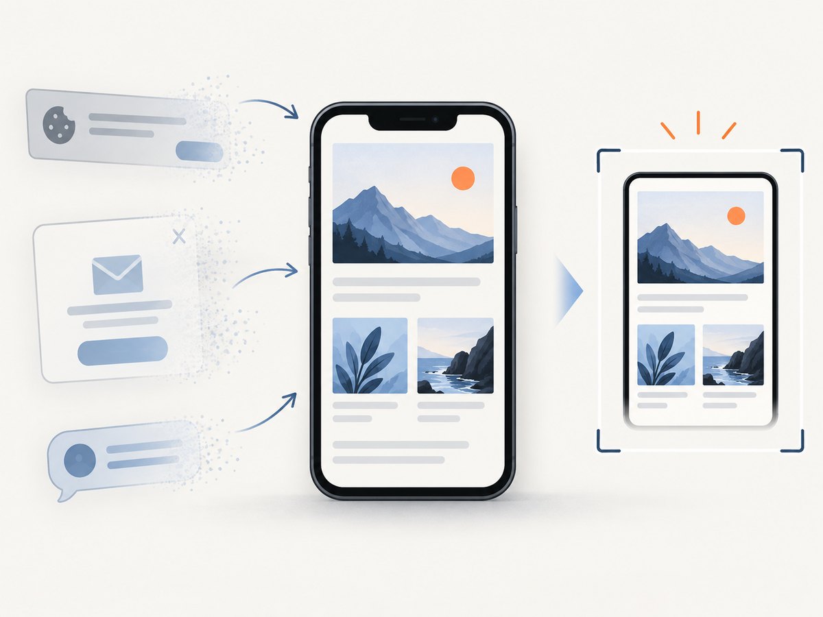 Automated capture can remove common overlays before rendering the page.
